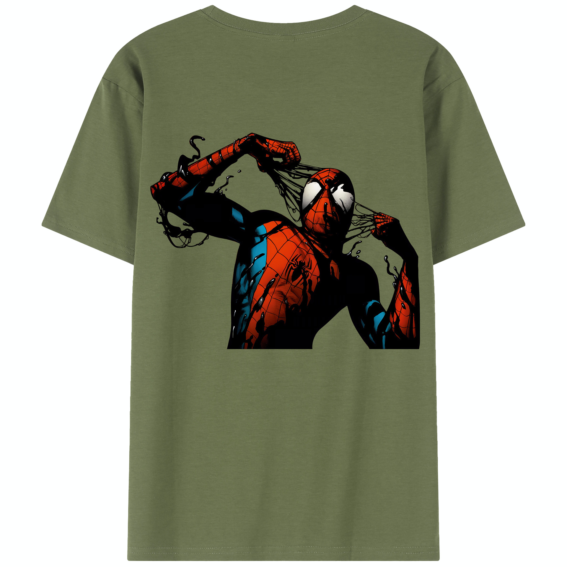 （画像用） Spider Man スパイダーマン 綿100％半袖Tシャツ（背面プリント）